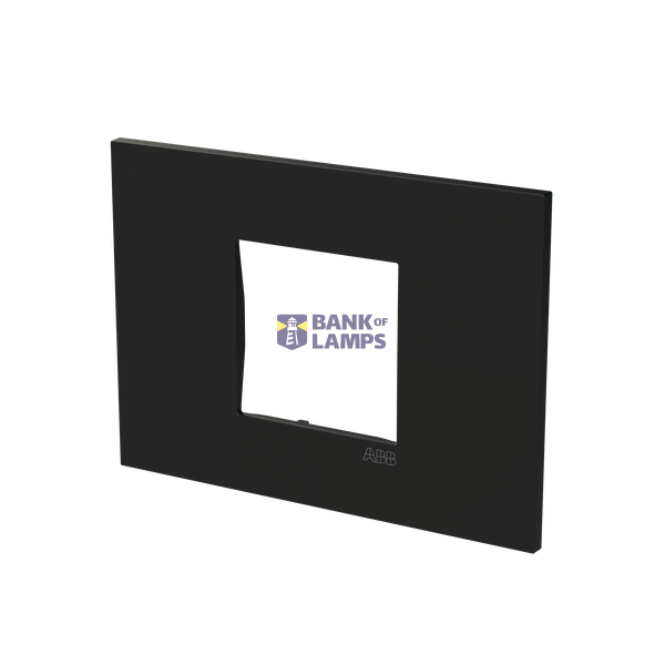 Frame - 1-gang / 2-modules - ABB logo - Matt Black image 2