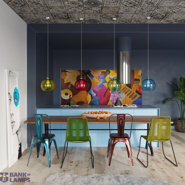 HANGING LAMP BALL RED E27 1X60W IP20 image 9