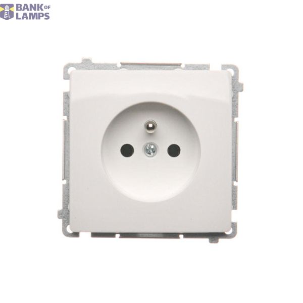 Single socket outlet with earthing, white, 16A image 1