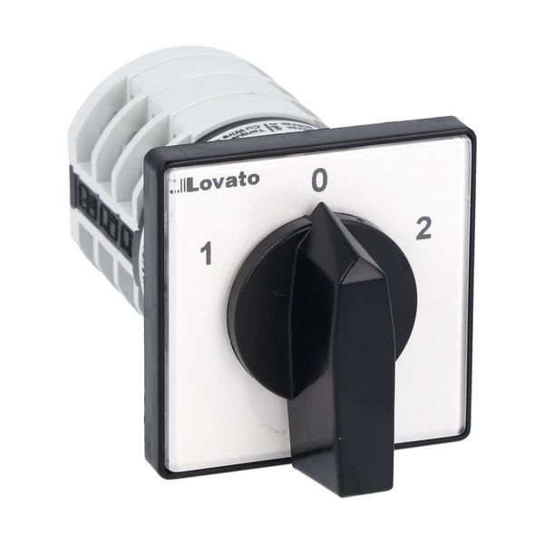 Rotary cam switch 7GN series, changeover switch 3 poles 20A, for front mounting with black handle, front plate 48X48mm image 1