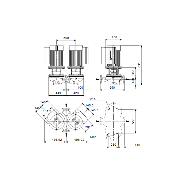In-line circulator pump TPED 100-130/4-A-F-A-BQQE 3X400 50Hz image 2