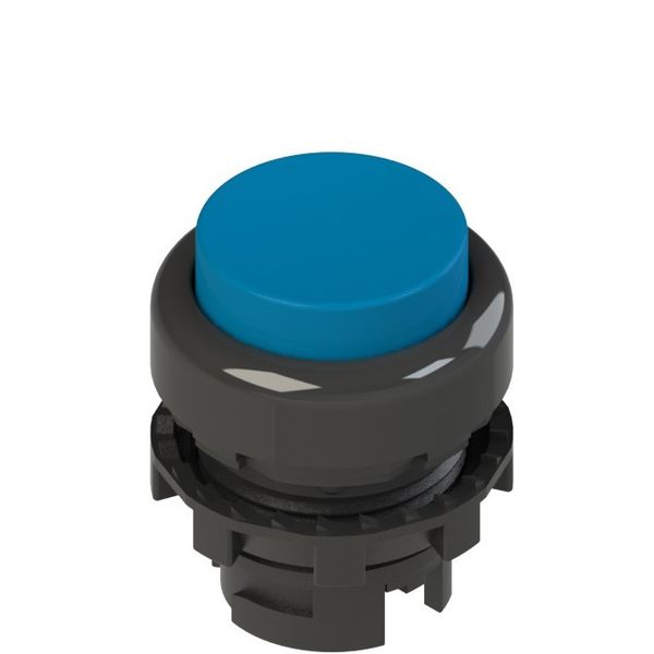 Spring-return blue projecting pushbutton image 1