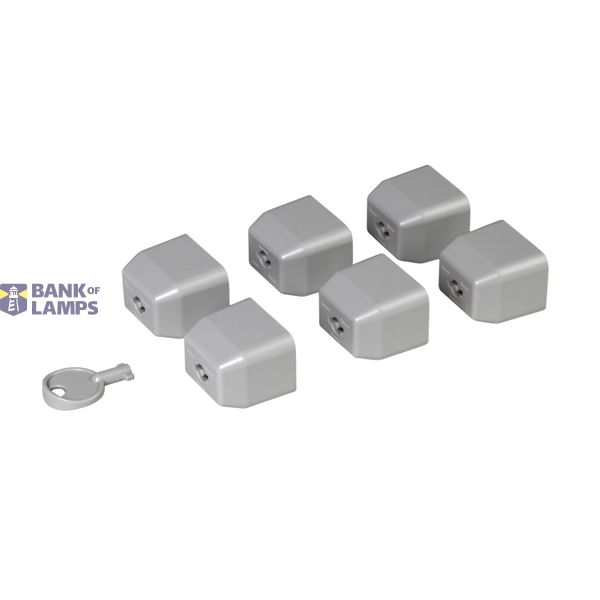 Set of 6 locking caps for C19 standard outlet + 1 key for PDU image 2