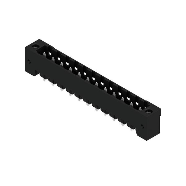 PCB plug-in connector, male header, Flange, THT/THR solder connection, 5.08 mm, Number of poles: 12, 180°, Solder pin length (l): 3.2 mm, tinned, black, Box image 4