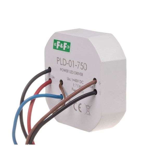 LED power supply, input voltage 5Ã·40V DC, mounting in a Ø61 box, 750W image 1