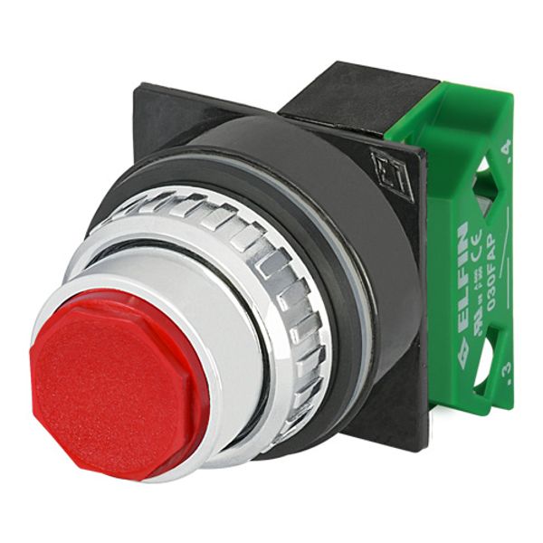 Push-button without guard, red, N.O. image 1