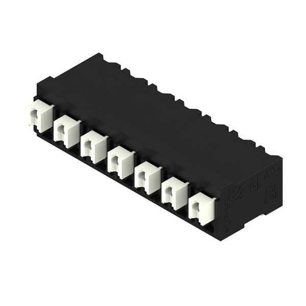 Printed circuit board terminals, 5.08 mm, Number of poles: 7, 90°, Solder pin length (l): 1.5 mm, black, PUSH IN with actuator, Clamping range, max. : 1.5 mm², Tape image 4