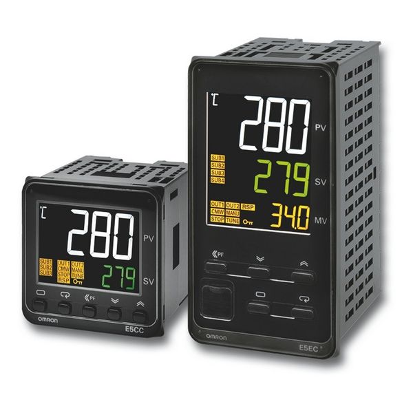 Temp. controller, PRO, 1/8 DIN (96x48mm),1 x Valve OUT + Pot.,4 AUX,EV E5EC3065M image 3