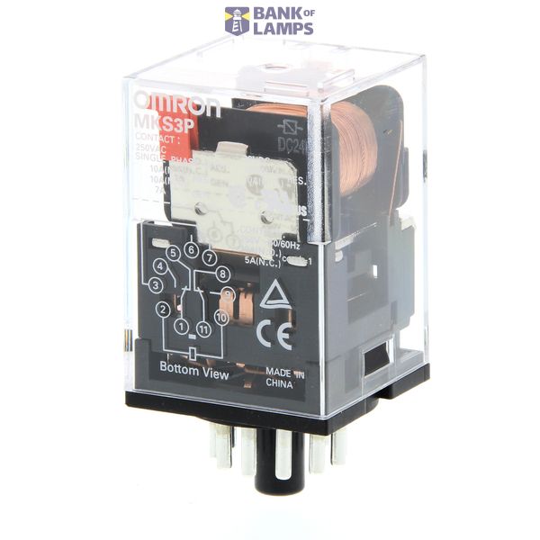 MKSN8184G Relay, plug-in, 11-pin, 3PDT, 10 A, mech & LED indicator, reverse coil polarity MKSN8184G image 1