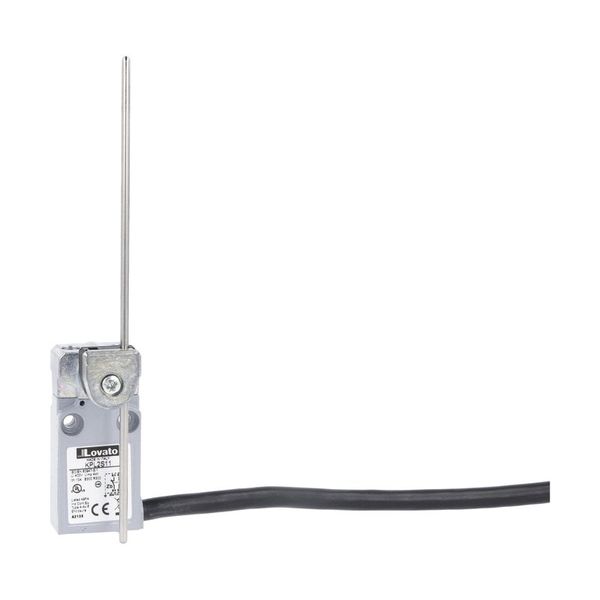Prewired with 2m long cable metal limit switch, K series, adjustable rod lever. Contacts 1NO+1NC snap action image 1