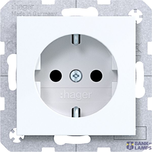 SCHUKO wall socket, Safety Plus, plug-in type, A.x/C.x, light white glossy. image 1