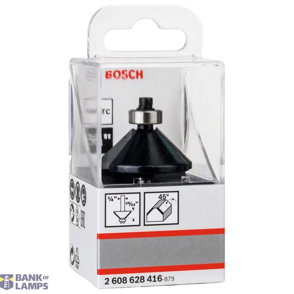 Chamfer bit, 1/4", D1 34.9 mm, B 13 mm, L 14.7 mm, G 56 mm, 45° image 2