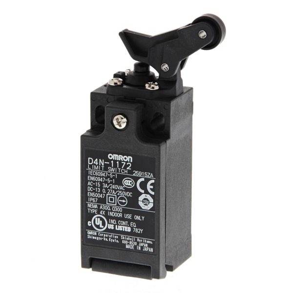 Limit switch, One-way roller arm lever (vertical), 2NC/1NO (slow-actio D4N 0310G image 1