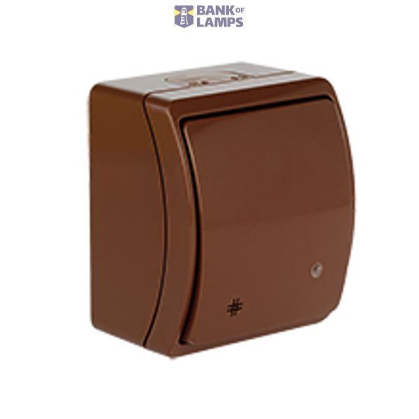 VW-4L Koala Intermediate Switch with illumination surface mounted IP44 brown VW 154-52 image 1