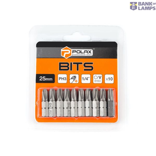 Bits，25mm，PH3 1/4" ，6150CRV (10 pcs) image 2