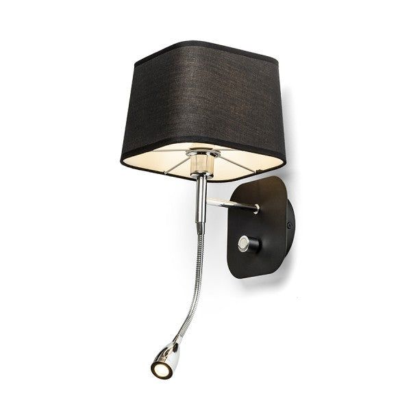 PERTH wall with LED spotlight black/black chrome 230V LED E14 LED 7+3W 30° 3000K image 1