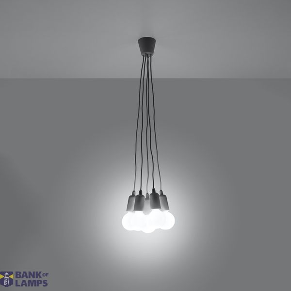 HANGING LAMP DIEGO 5 GRAY E27 5X60W IP20 image 3