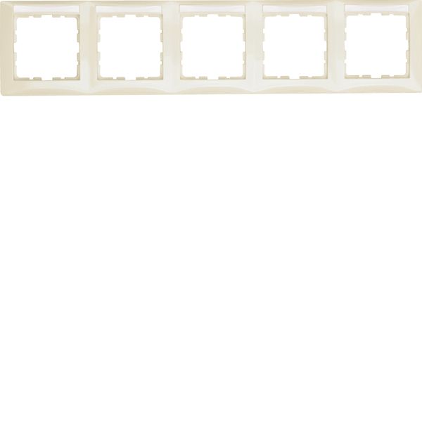 Frame with labelling field 5gang horizontal S.1, white glossy image 1