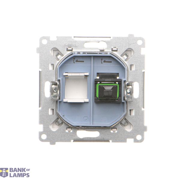 Double socket outlet with earthing and shutters - Czech pin system, satin, metallized, 16A image 2