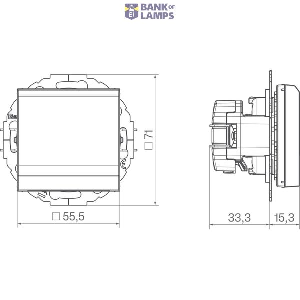 SCHUKO wall socket, enlarged, texturized, variable 45° A.x/C.x black and white material image 2