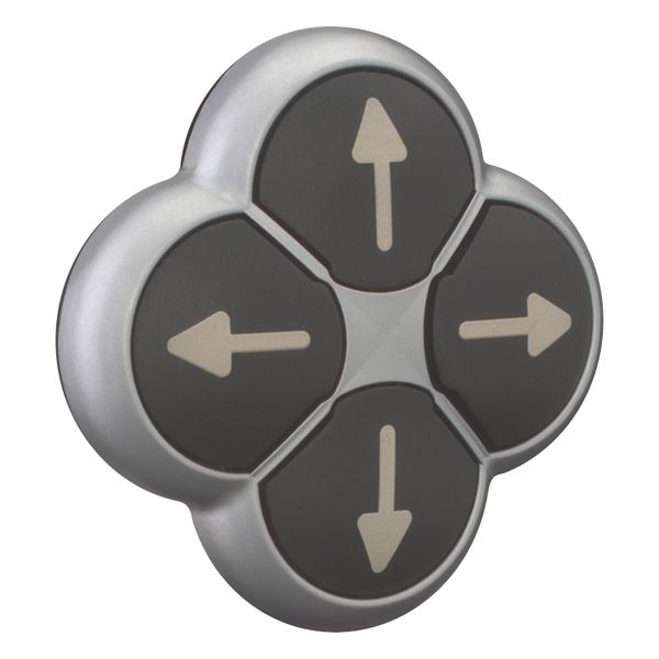 M22-D4-S-X7 Position pushbutton, RMQ-Titan, Actuators non-flush, momentary, black, 4-fold, opposing pushbuttons not mechanically interlocked, Bezel: titanium, arr image 6
