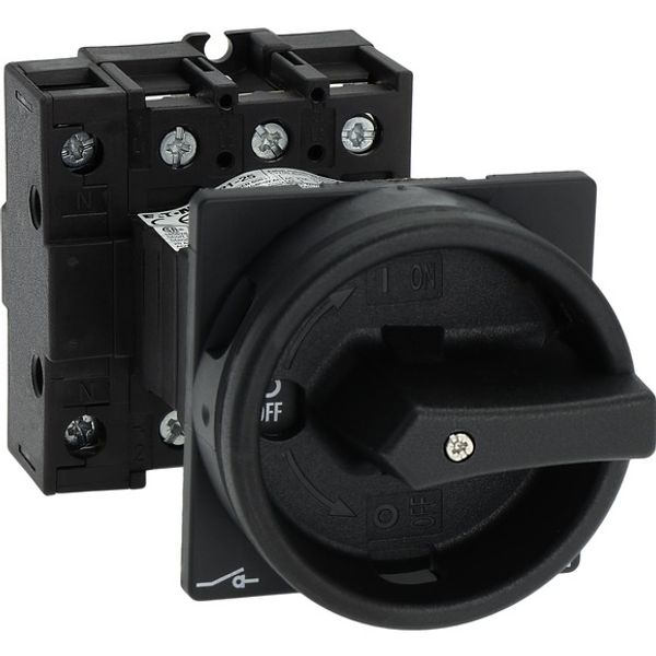 P1-25/V/SVB-SW/N Main switch, P1, 25 A, rear mounting, 3 pole + N, STOP function, With black rotary handle and locking ring, Lockable in the 0 (Off) position image 8