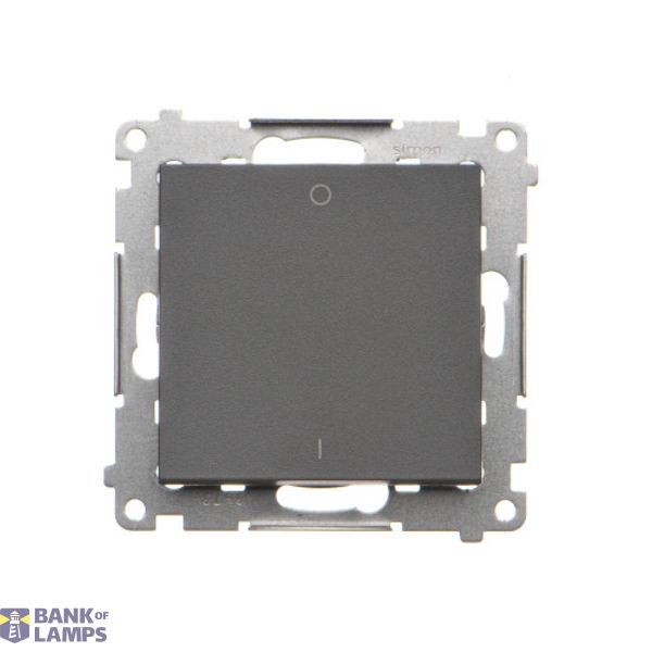 Two-pole switch, 10AX, graphite mat image 1
