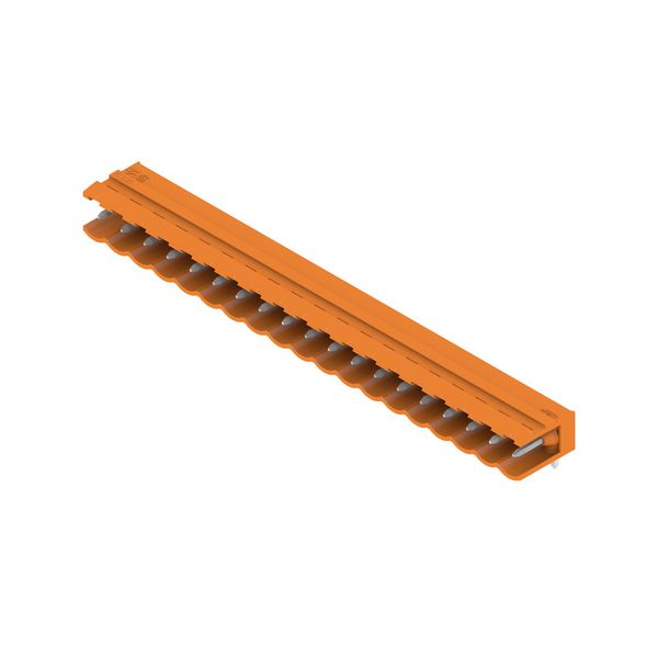 PCB plug-in connector, male header, open side, THT solder connection, 5.00 mm, Number of poles: 19, 90°, Solder pin length (l): 3.2 mm, tinned, orange, Box image 3