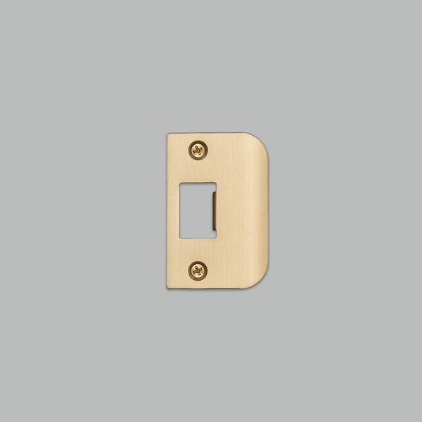 STRIKE PLATE KIT / D SHAPED / STANDARD DOOR / BRASS image 1