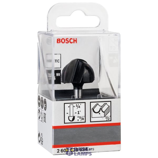 Core box bit, 1/4", R1 12.7 mm, D 25.4 mm, L 15.6 mm, G 49 mm image 2