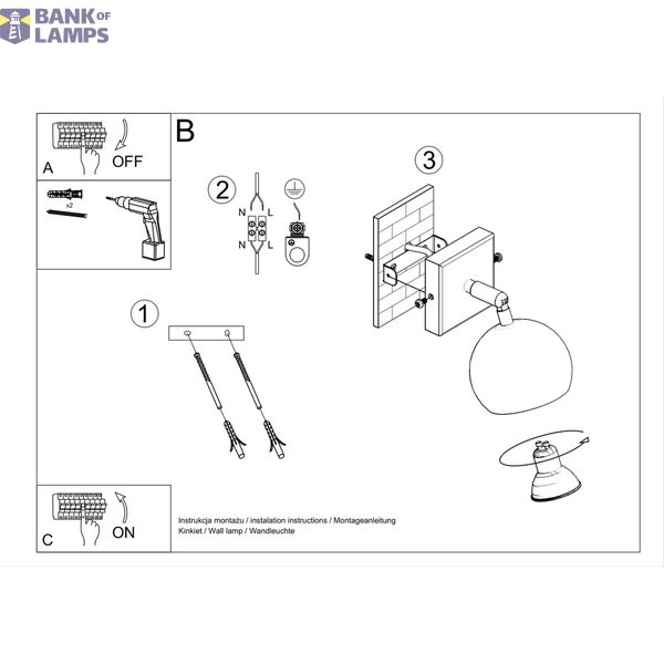 WALL LAMP OCULARE BLACK GU10 1X40W IP20 image 6