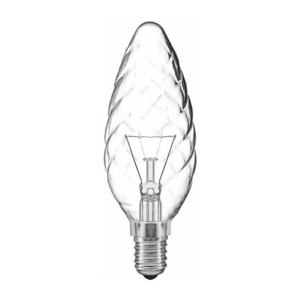 Incandescent Bulb 40W Clear Twisted Candle E14 image 1