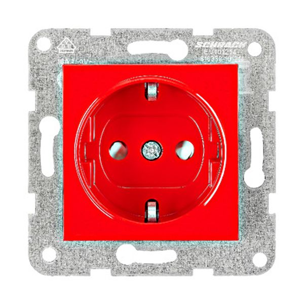 Socket outlet with safety shutter, cage clamps, red image 1