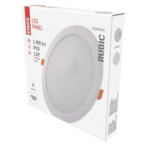 LED recessed luminaire RUBIC, round, white, 24W, neutral white image 1
