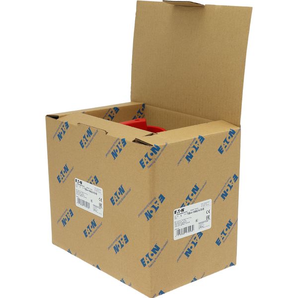 T5B-4-15682/I4/SVB Main switch, T5B, 63 A, surface mounting, 4 contact unit(s), 6 pole, 1 N/O, 1 N/C, Emergency switching off function, With red rotary handle and yellow image 41