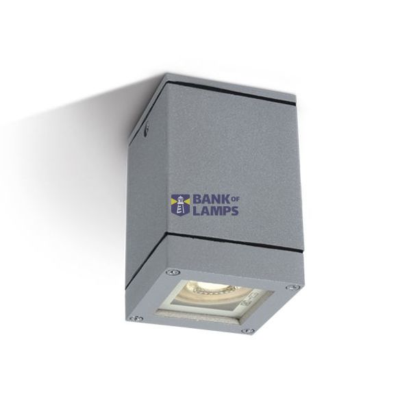 GREY SQUARE CEIL GU10 10W IP54 image 1