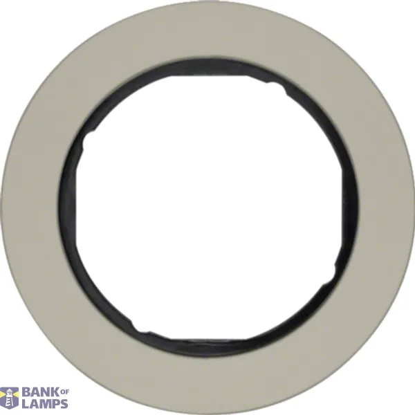Frame 1-gang series R.Classic stainless steel matt finish, support material black plastic image 1