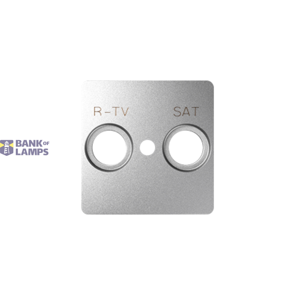 Cover for RTV-SAT aerial socket, aluminum image 1