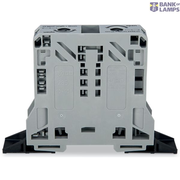 285-141 2-conductor through terminal block; 50 mm²; lateral marker slots image 1