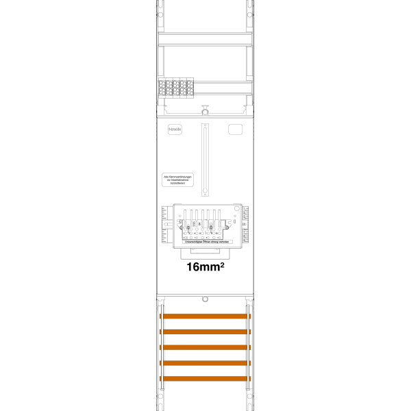 Counter field Z1B-16-ZSK, H=1050mm, 1 field, 1-3.HZ 16mm², 1 ZSK set (Z1B-16-ZSK) image 1