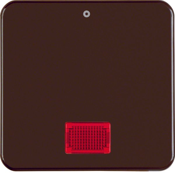 Rocker imprint "0", redlens , splash-proteced flush-mtd IP44, brown gl image 1