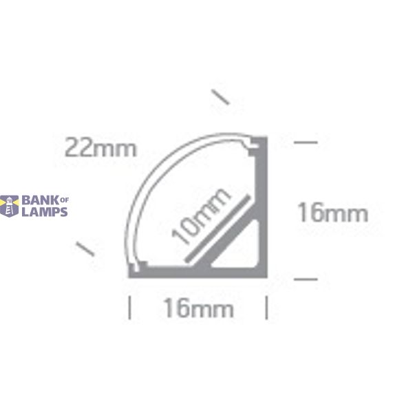 TRIANGLE PROFILE 2m FOR 10mm STRIPS + PC OPAL DIFF image 2