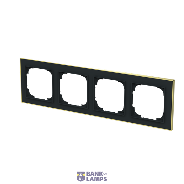 1724-453M-500 Cover  with decor ring, 4gang black matt gold image 2