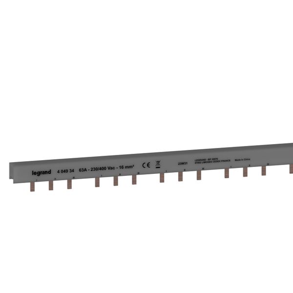 Supply busbar - prong-type - 3P for auxiliary - max 16 devices connected - meter image 1