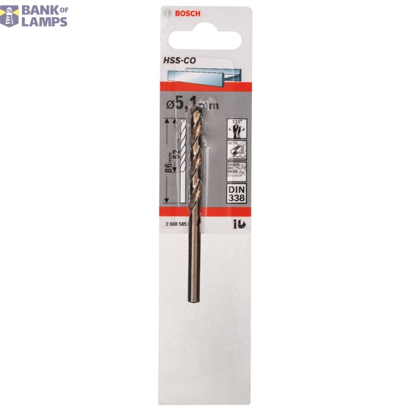 Metal drill bits HSS-Co, DIN 338 5,1 x 52 x 86 mm 1 pcs. image 2