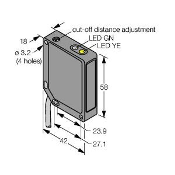 Photoelectric Sensor Diffuse Mode Sensor with Adjustable Background Suppression   QMT42VP6AFV400 image 1