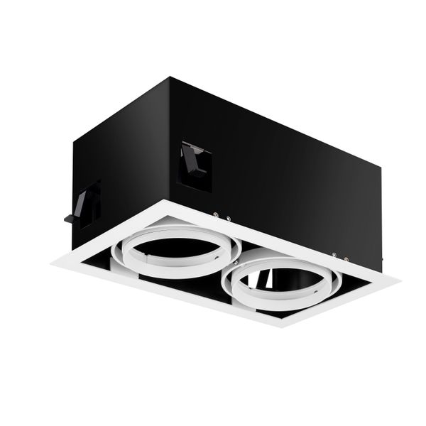 LUDOSPOT 111 HOUSING SQUARE RECT X2 CARDAN WHT image 1