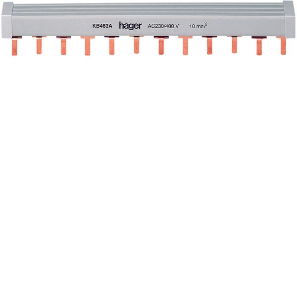 Insulated busbar 3P+N 63A prong 10mm² 12M image 1