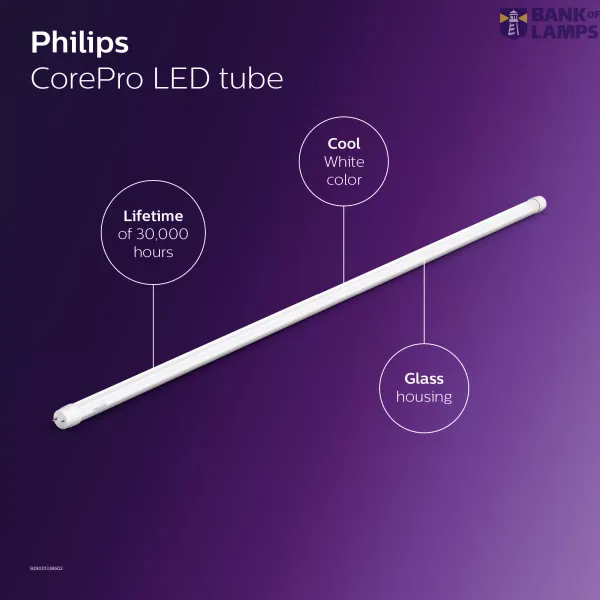 CorePro, LEDtube, T8, EM/Mains, 1500 mm, 24.9 W, 58W TL-D, 3000 K, 4000 K, 6500 K, 3320 lm, 3500 lm, 3500 lm, CRI 80, 50000 hour(s) image 3