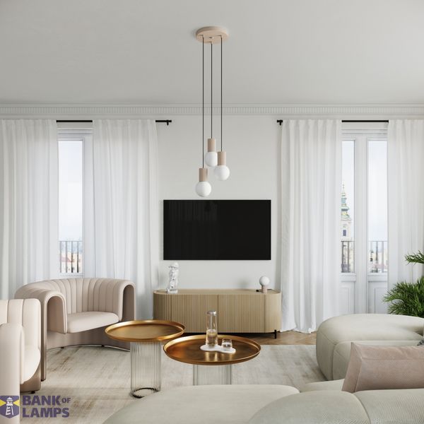 Pendant lamp HALO 3P taupe image 6